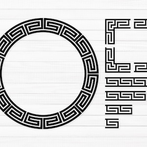Greek Decorative Border SVG, Meander Border Png, Ancient Greek Meander, Circle Greek Border Seamless Meander Border, Greek Border PatternSvg