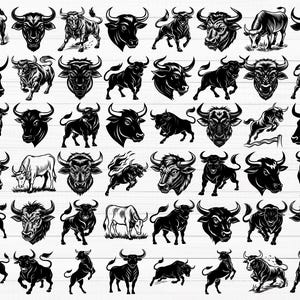 Stier SVG, Stier Bundle, Stier Gesicht, Stier Kopf, Stier Silhouette, Stier Clipart, Stier Horn Illustration, Tier auf dem Bauernhof, Stier Vektor