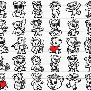 Teddy Bear SVG, Cute Bear Svg, Funny Teddy Bear Svg, Teddy Bear Outline, Teddy Bear Silhouette, Teddy Bear Png, Teddy Bear Face Svg