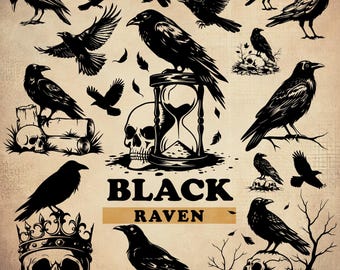Raven Svg, Raven Silhouette, Crow SVG, Crow Silhouette, Dark Crow Svg, Crow Cricut, Crow Clipart, Raven Clipart, Dark Raven Svg, Raven Png