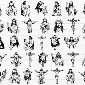 Jesus Christ SVG, Jesus Christ Svg Bundle, Jesus Christ Png, Jesus Christ Vector, Christian Svg, Catholic Svg, ReligionSvg, Jesus Silhouette