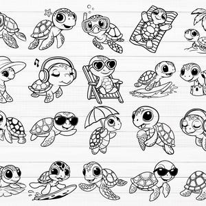 Cute Sea Turtle SVG, Baby Turtle Svg, Sea Turtle Svg, Turtle Silhouette, Ocean Turtle Svg, Turtle Svg, Sea Turtle Png, Sea Animal Svg, Png