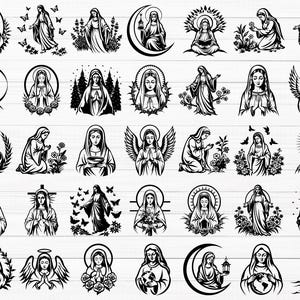 Virgin Mary SVG, Mother Mary Png, Christian Svg, Church Svg, Religious Svg, Virgen De Guadalupe, Mary Mother of Jesus Svg,Virgin Mary Vector
