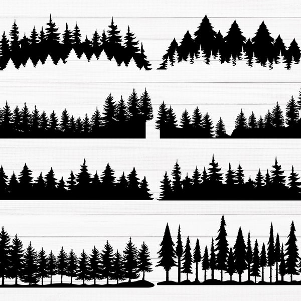 Forest Svg Bundle, Pine Trees Svg, Pine Forest Svg, Christmas Tree svg, Tree silhouette svg, Pine Tree Clipart, Tree Cut Files for Cricut