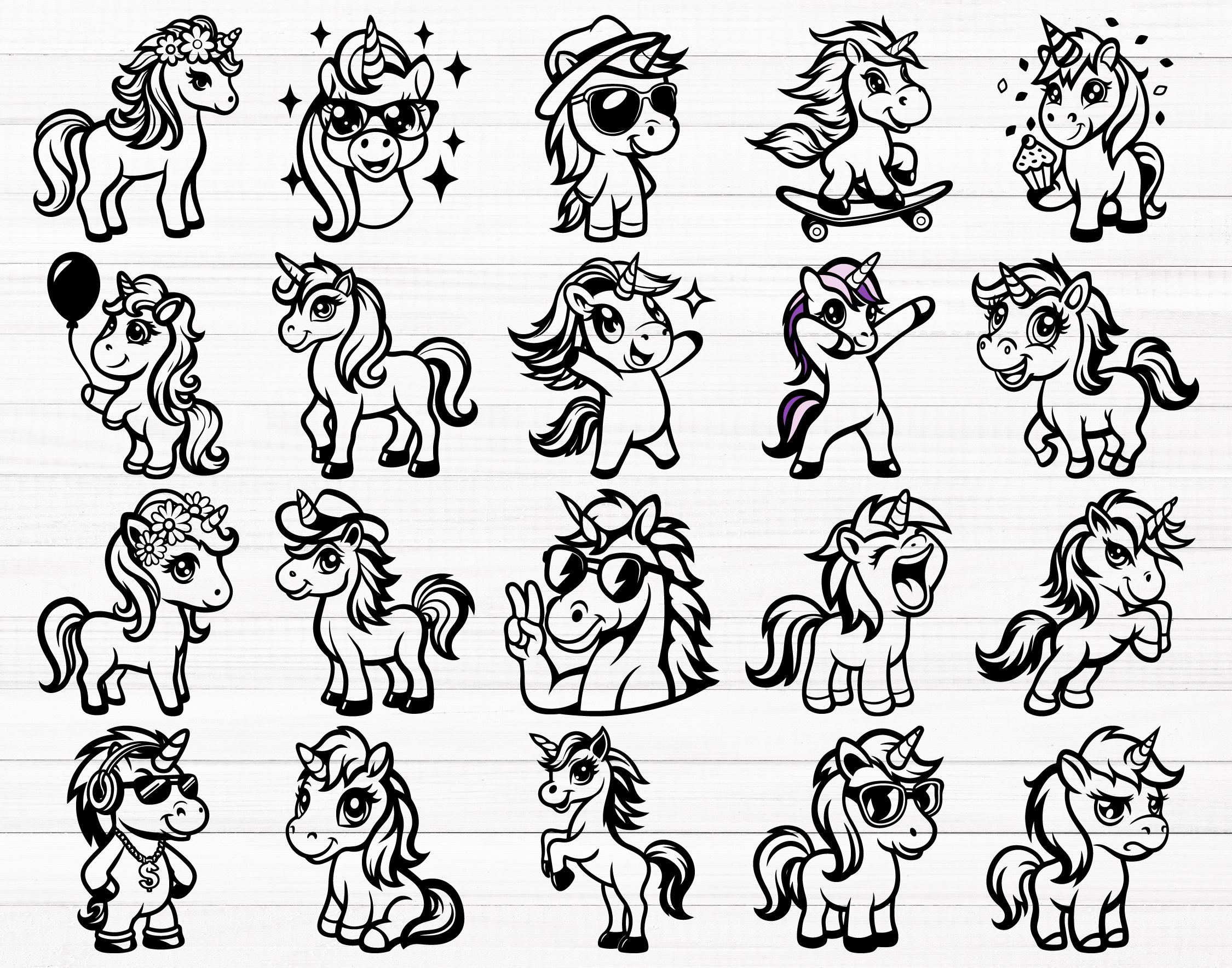 Cute Unicorn SVG Bundle (50 SVG & PNG Files) - Etsy