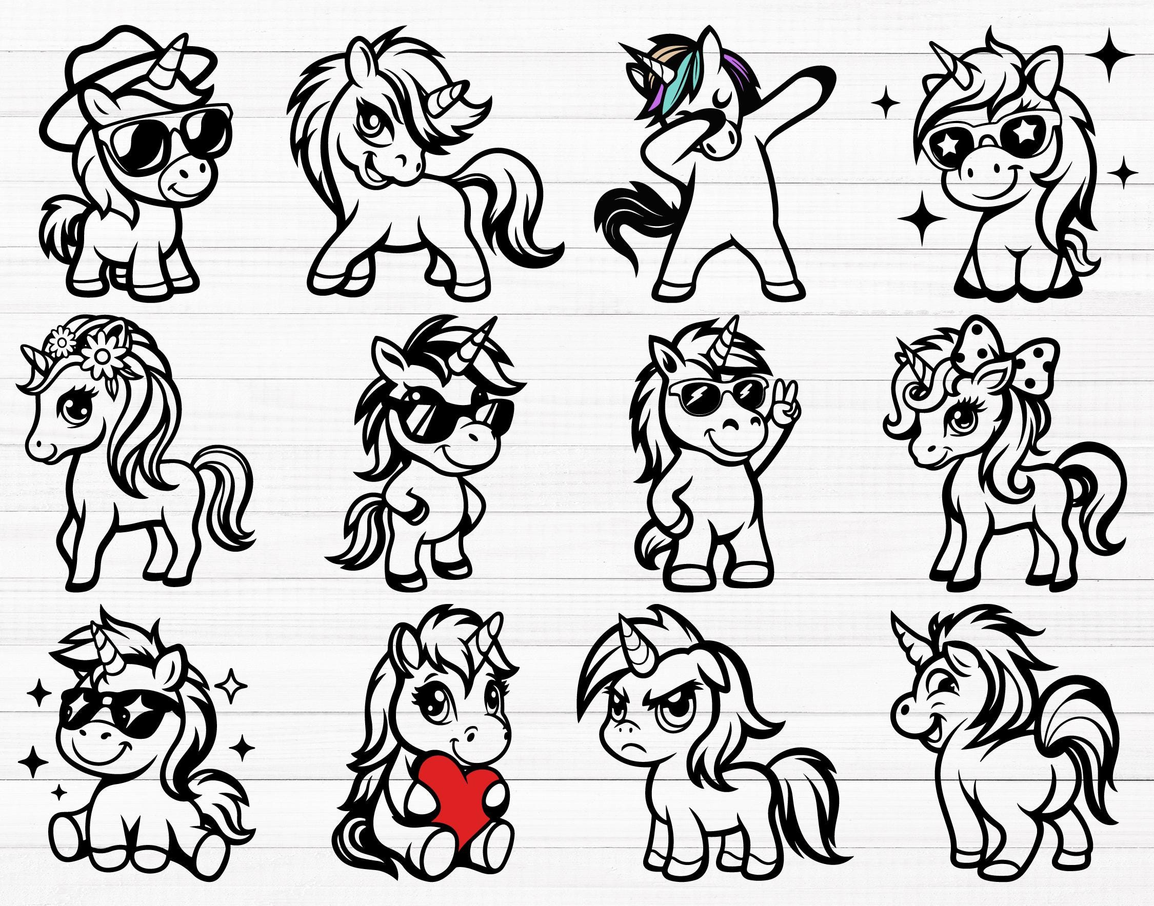 Cute Unicorn SVG Bundle (50 SVG & PNG Files) - Etsy