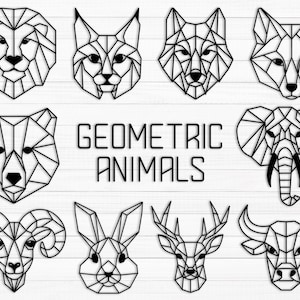 幾何学的な動物 SVG、幾何学的な野生動物 SVG、折り紙の動物、ミニマリストの動物 SVG、幾何学的な鹿 SVG、幾何学的な動物 PNG