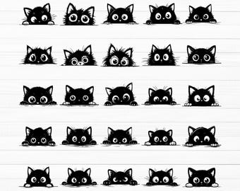 Spähende Katze SVG, spähende Katze Silhouette, Kätzchen Gesicht zwar, spähende Katzen zwar, guckende Katze zwar, guckende Katze zwar, guckende Katze png