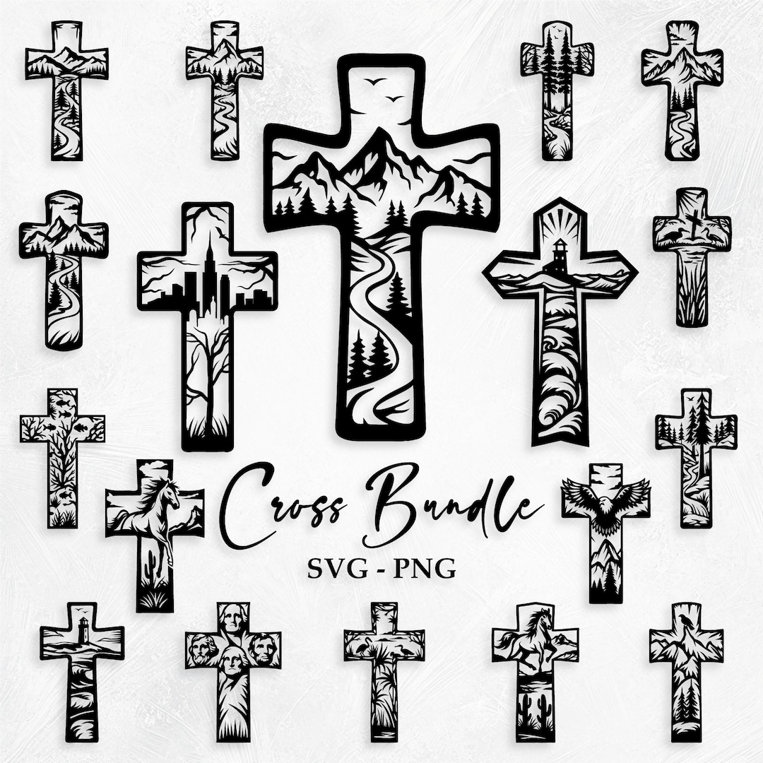 Cross SVG Bundle (50 SVG & PNG Files) Instant Download, Commercial Use ...