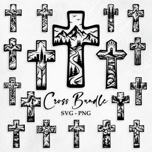 Cross SVG Bundle (50 SVG & PNG Files) Instant Download, Commercial Use