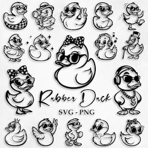 Gummiente SVG Bundle, süße Baby Ente SVG, Gummiente Clipart, Enten Vektor, Badeente Silhouette, Entenschnitt-Datei, Gummiente Png