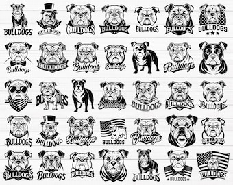 Bulldog SVG Bundle (50 SVG, PNG & More) Instant Download, Commercial Use