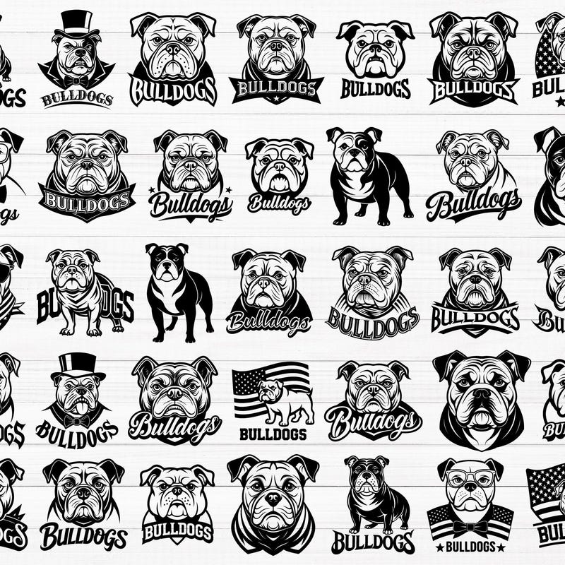 Bulldog Svg - Etsy