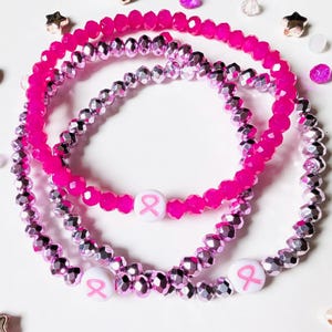Cancer Awareness Pink Ribbon Bracelets