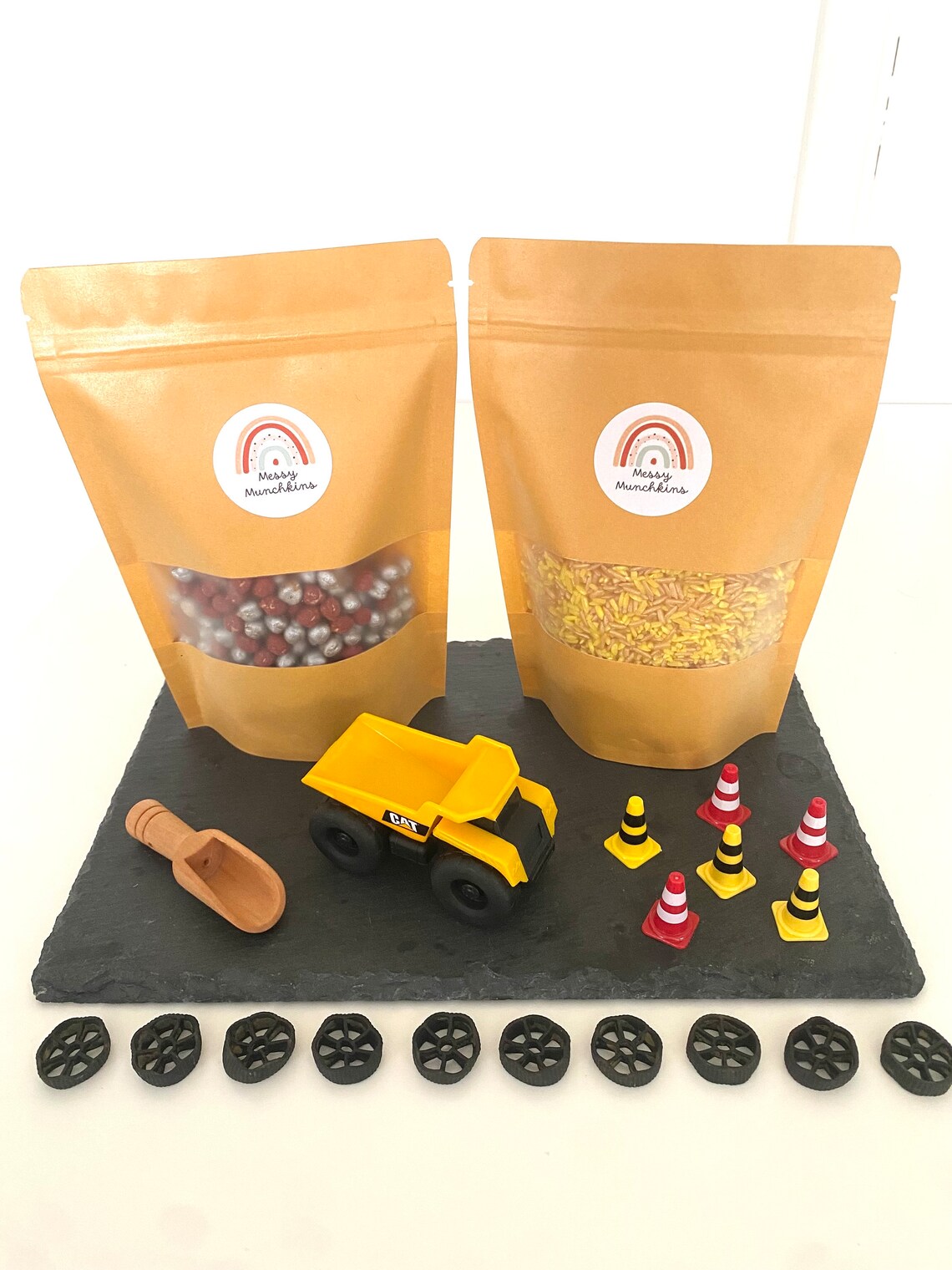 Diggers Rice Craft Digger Sensory Bin/ Truck Tray/ Construction/ Vehicles/messy Play/ Tuff ...