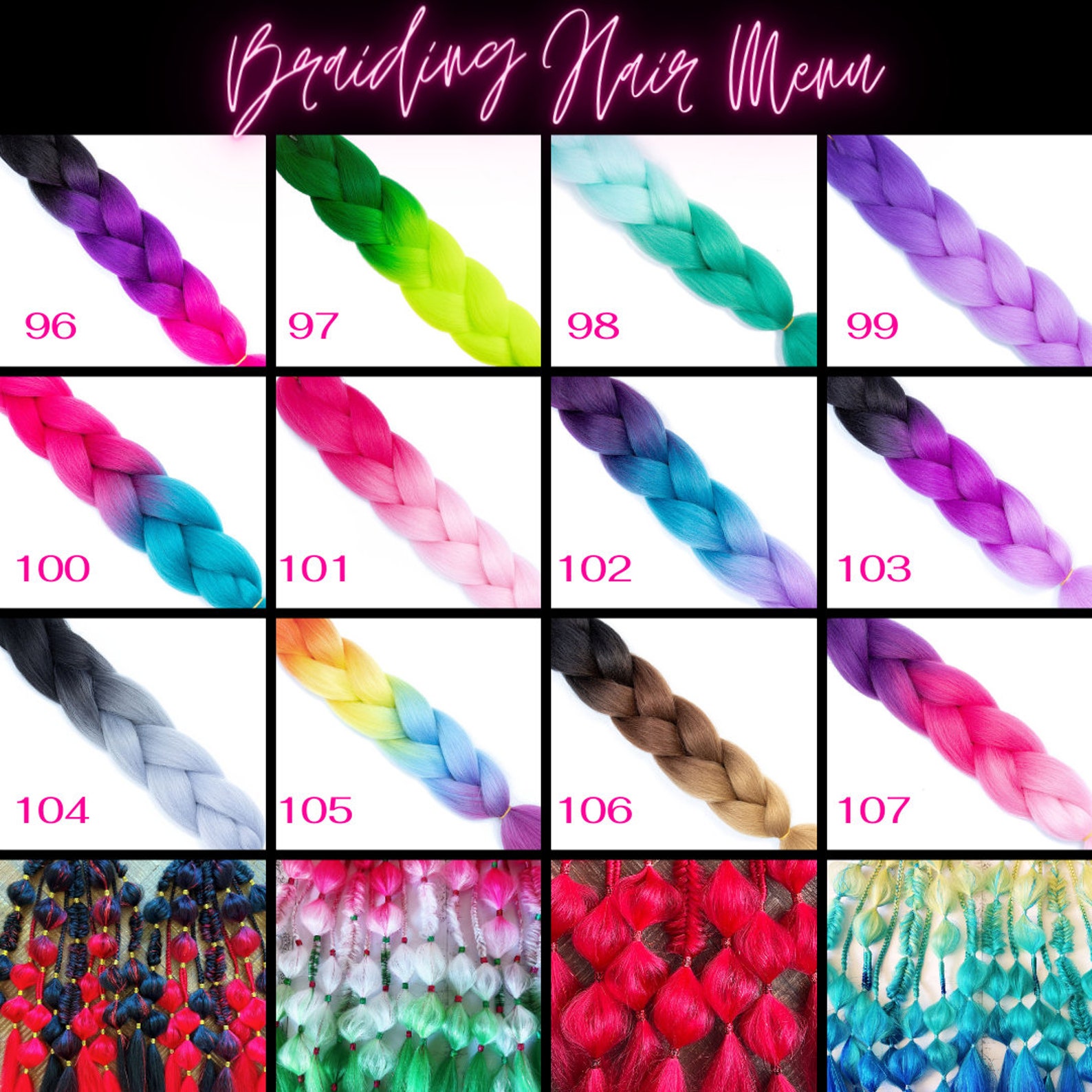 Rave Hair Extensions and Festival Braids Reusable Tiein Etsy