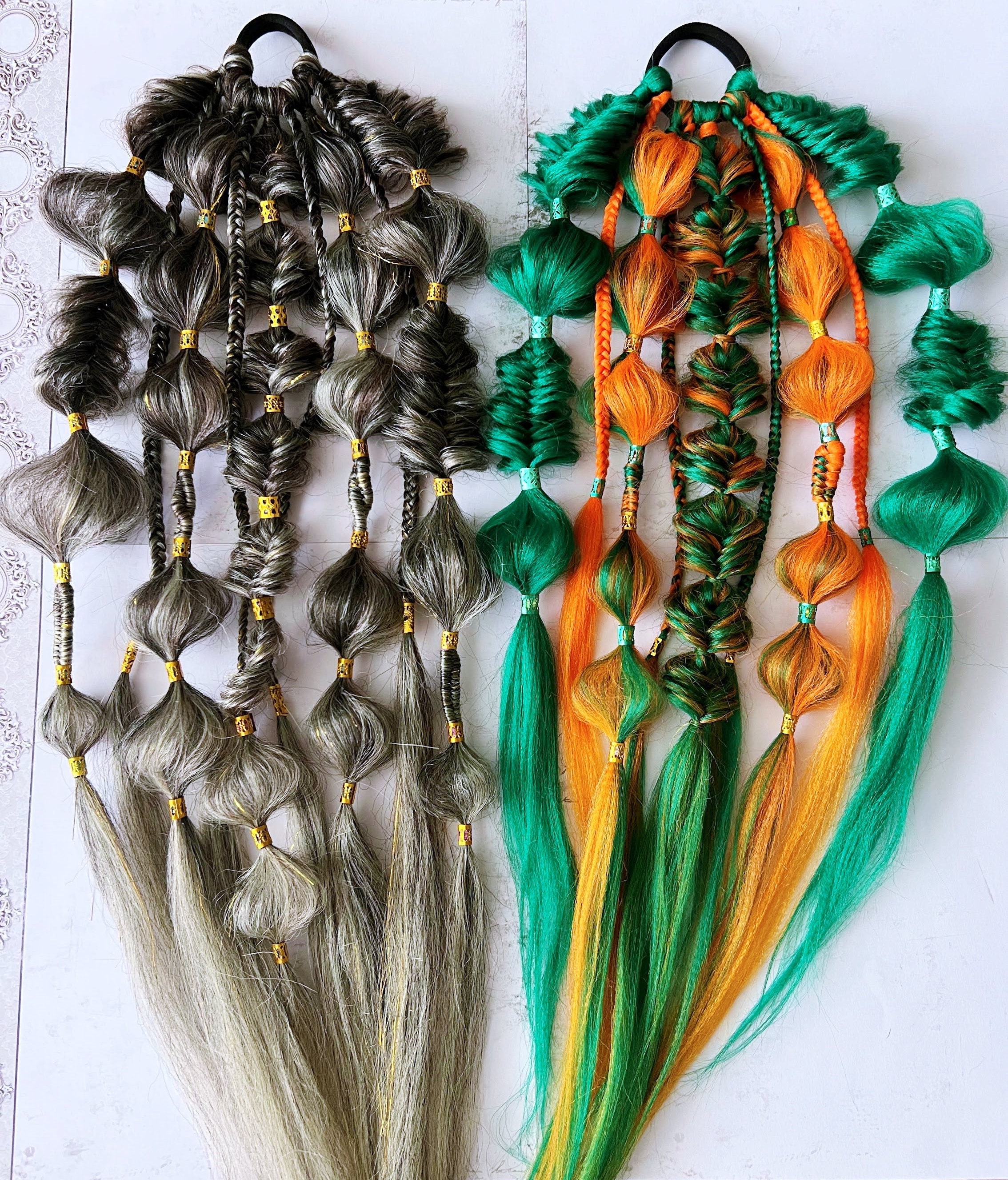 Rave Hair Extensions and Festival Braids Reusable Tiein Braided Ponytails for Easy Festival