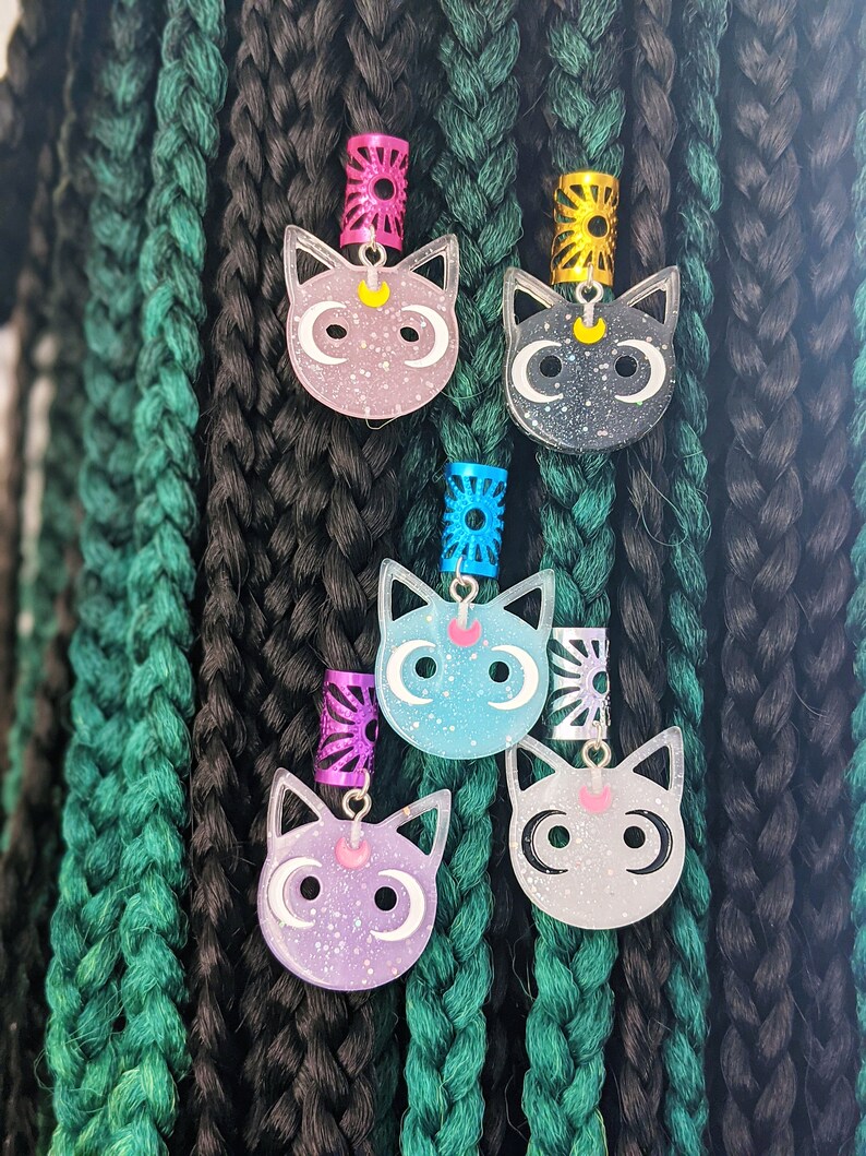 Sailormoon Luna Hair Cuffs Braid Jewelry for Locs and Braids Hair