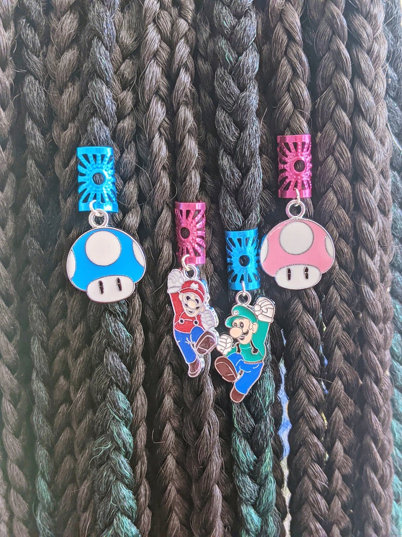 Mario and Luigi Hair Cuffs Braid Jewelry for Locs and Braids Hair