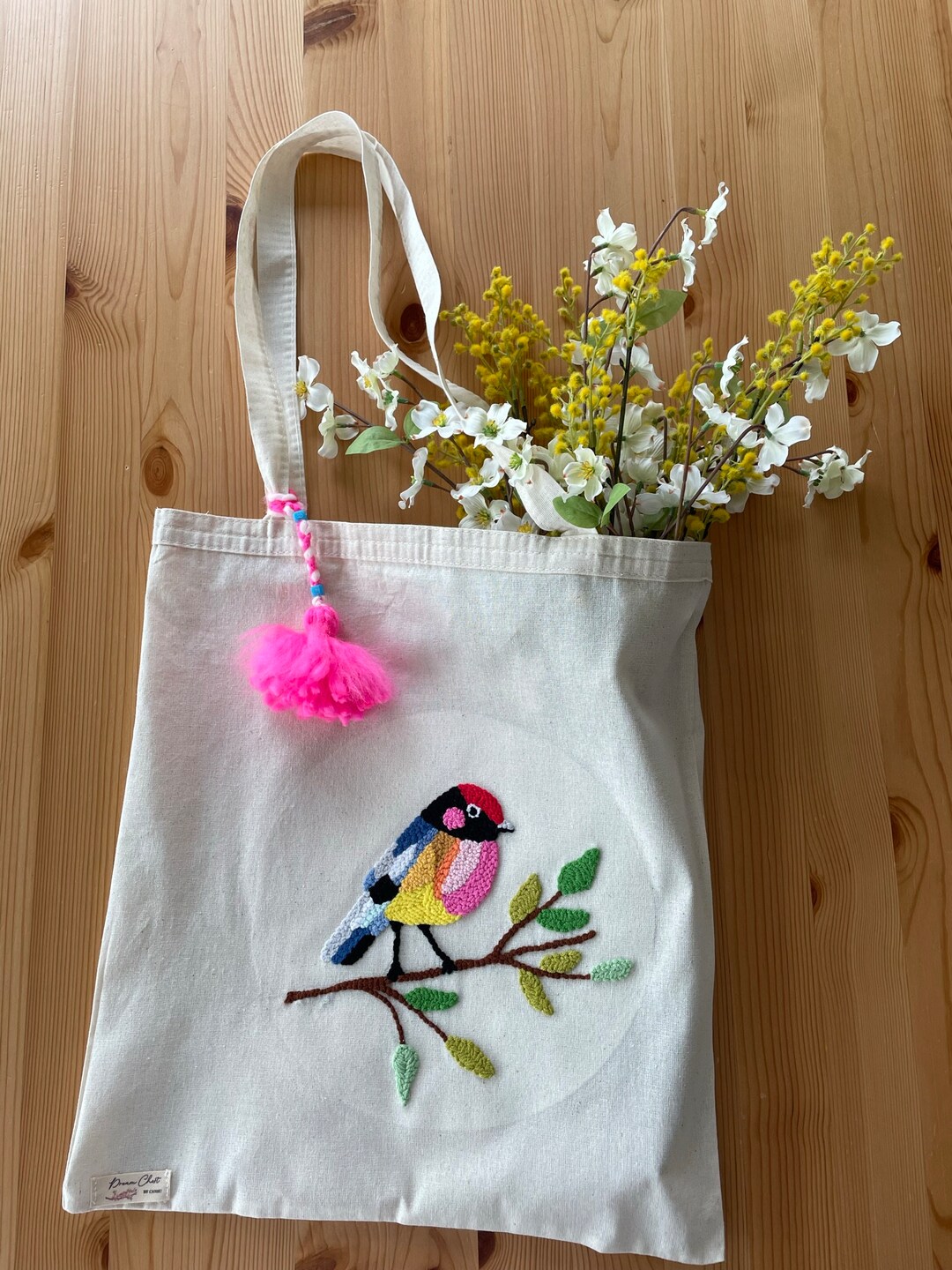 Tote Bag Punch Needle Bag Handmade Cute Punch Needle Tote Etsy