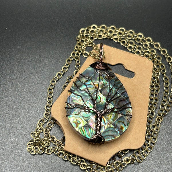 iridescent tree of life necklace
