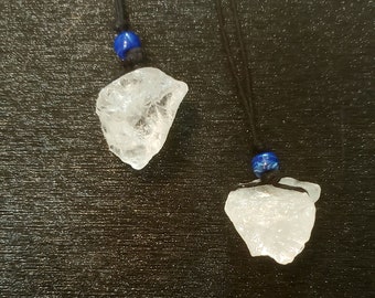 Clear quartz crystal pendant necklace