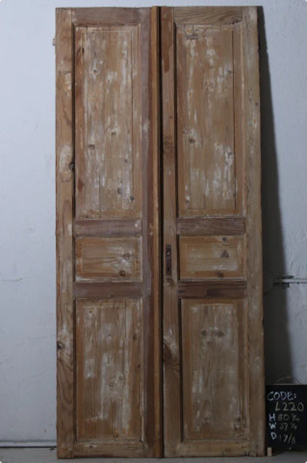 DOUBLE FRENCH DOOR Vintage Wooden French Door Double Etsy