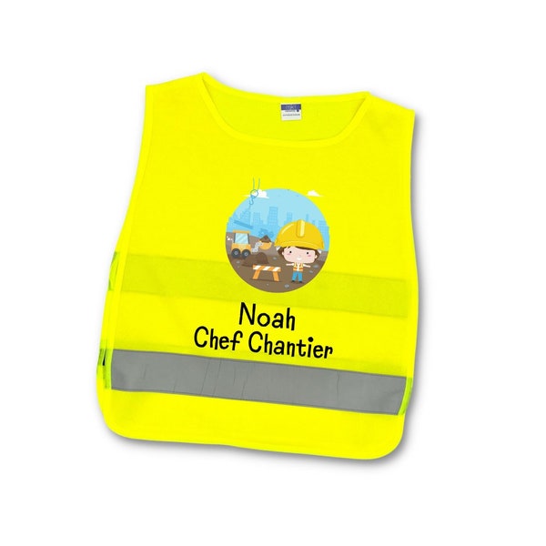 Custom Yellow Kids Safety Vest Baby Reflective Vest Kids School Party Vest Personalized Kids Vest Kids Safety Jacket Kids Construction Vest