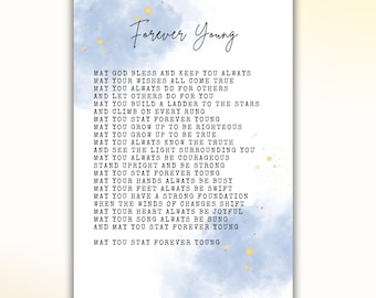 Forever Young Lyrics 11"x17" Digital Download