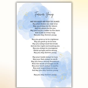 Forever Young 11"x17" Tekst piosenki – do pobrania cyfrowego