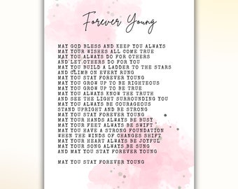 Forever Young Lyrics 11x17 digital download