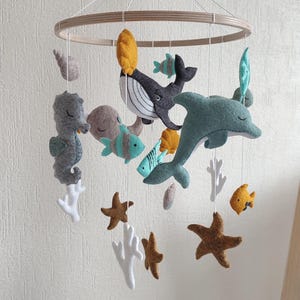 Ocean Nursery Mobile: Felt Under The Sea Crib Decor