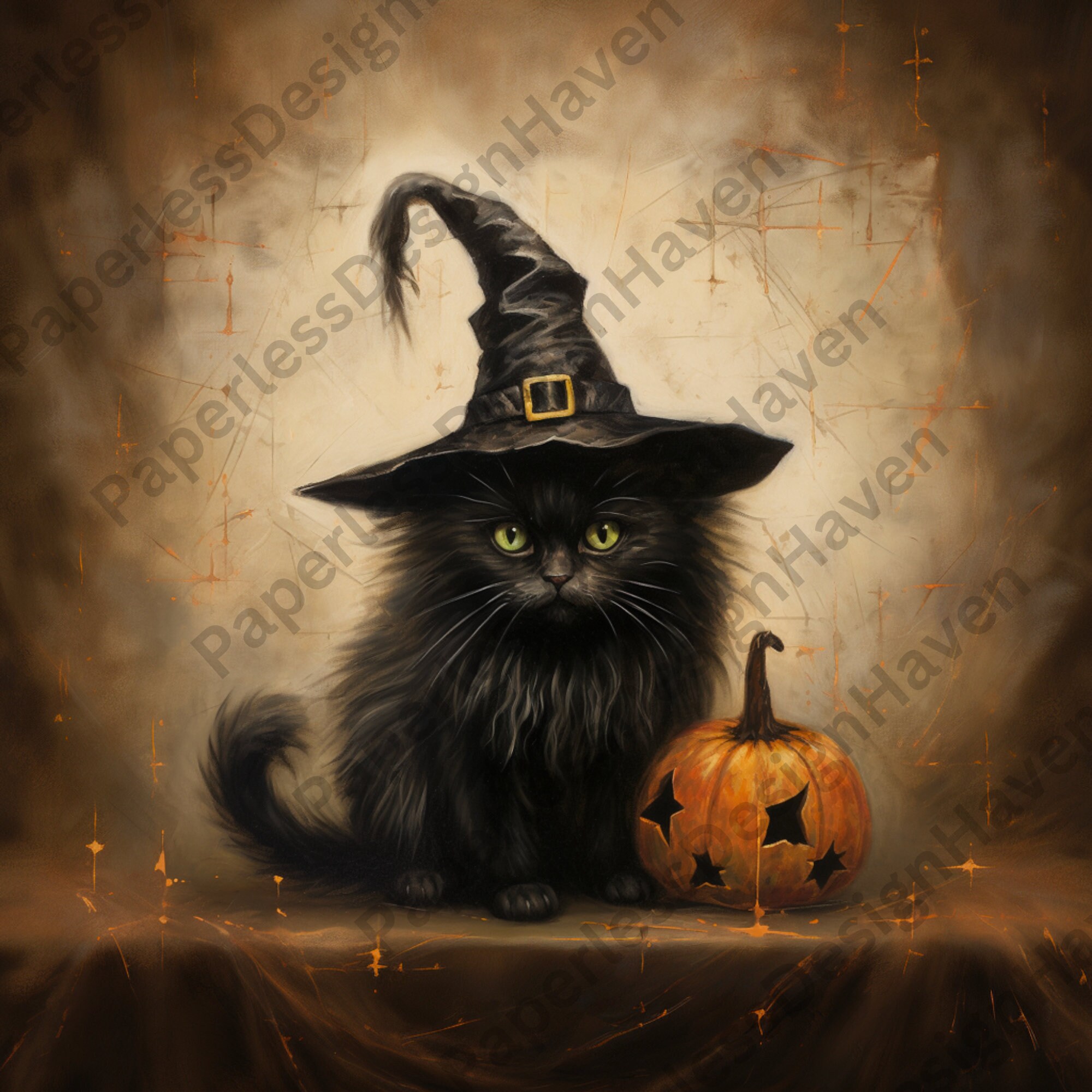 PRINTABLE Halloween Wall Art Cute Black Cat Halloween Witchy - Etsy