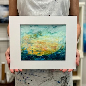Hand Painted, Original, Abstract Impressionistic Landscape by Jenny Weidenaar - 8&quot;x10&quot;- &quot;BEYOND THE VALLEY&quot;
