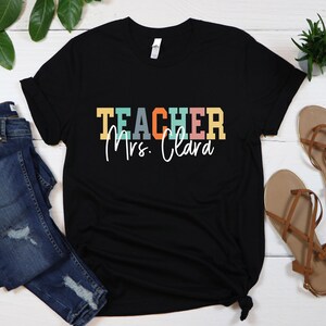 Personalized Teacher T-Shirt: Custom Name Elementary School Shirt