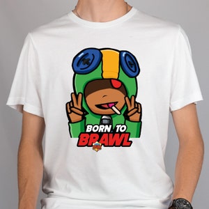 Born to Brawl, Leon from Brawl Stars T-Shirt, Brawl Birthday Shirt, Brawl Boy Tshirt, Boy Shirt, Sister Birthday Shirt,Kids Heavy Cotton Tee