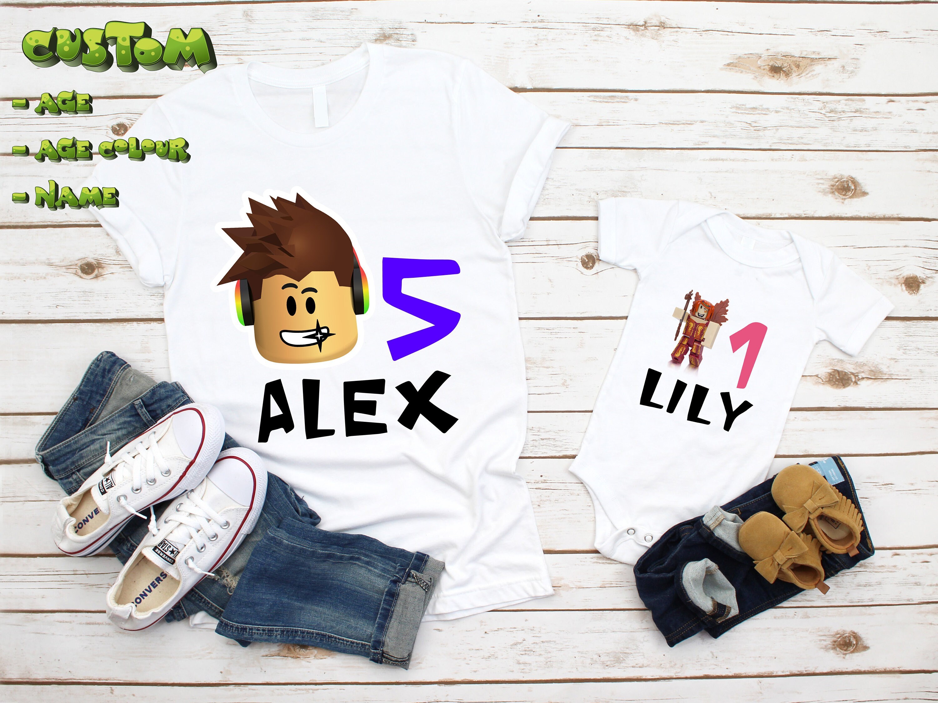 Custom Roblox Girl Birthday Matching Family Shirt, Custom Name  Shirt,Birthday