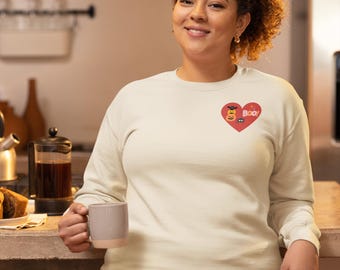 Halloween Heart Crewneck Sweatshirt, Spooky Fall Pullover