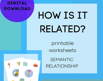 How is it related? Worksheets. Semantic Relationship Between Words Printable Worksheets