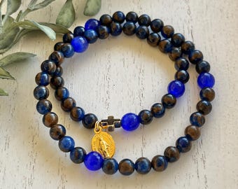 Rosary Bracelet-5 Decade | Solemnity of Mary | Mother of All | Queen of Peace | Under the Protection of Mary |