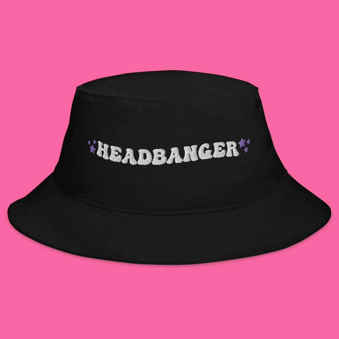 Headbanger Stars Bucket Hat Gift for Raver, Gift for Riddim Lover, Gift