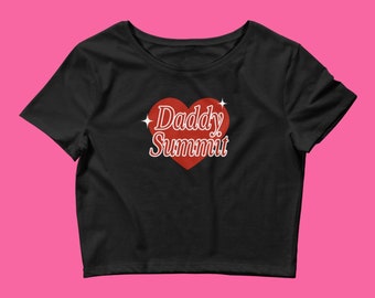 Daddy Summit Women’s Crop Baby Tee | John Summit Inspired Shirt, John Summit Crop Top, John Summit T-Shirt, Rave Crop Top, Rave T-Shirt