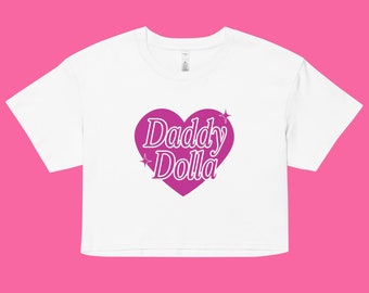 Daddy Dolla (Pink Heart) Women’s Boxy Crop Top