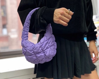 Super Cute & Trendy Mini Puffy Quilted Bag, Mini Puffer bag, Hand-held Cloud Bag, Minimalist Pouch, Lipstick and Phone Purse.