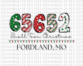 Christmas PNG | Small Town Christmas | Custom Zip Code