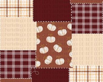 Fall | Seamless File | Pumpkins & Plaid