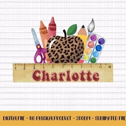 Back to School | Ruler Name | Custom PNG | Sublimation File