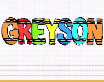Crayon Name | Back to School | Sublimation PNG | Custom Name PNG | Design
