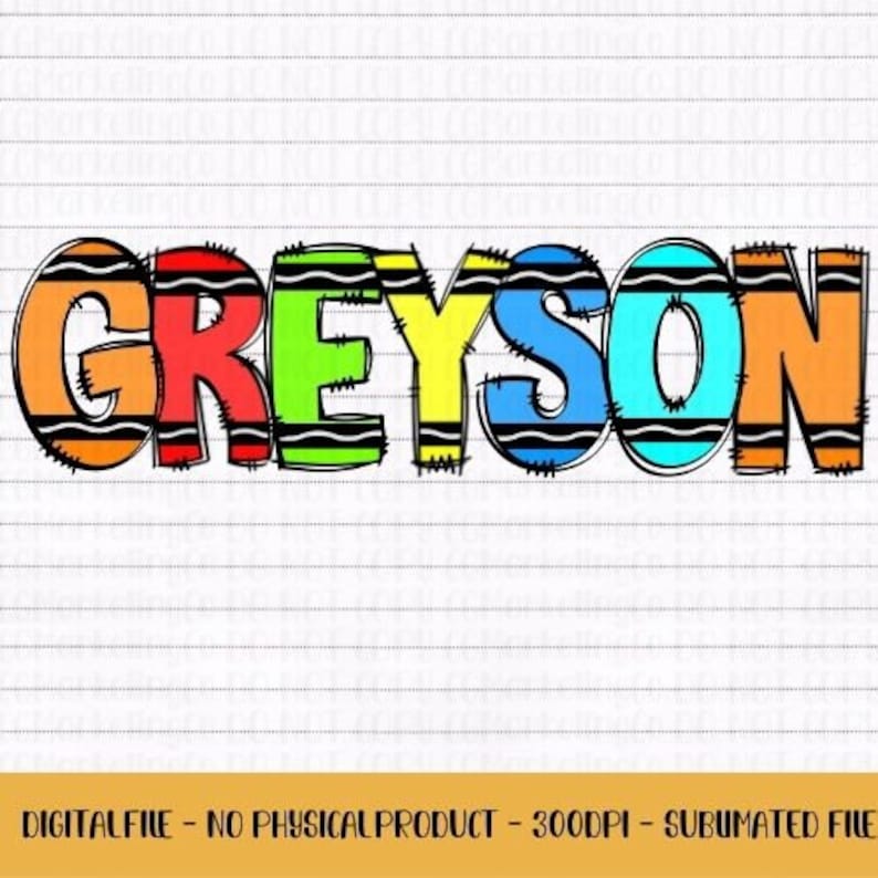 Crayon Name | Back to School | Sublimation PNG | Custom Name PNG ...