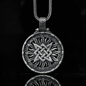 Silver Alatyr Slav Necklace, Russian Star Pendant, Svarog God Sun Necklace, Pagan Necklace, Charm Necklace, Unisex Necklace, Mom Necklace